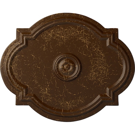 Ekena Millwork Waltz Ceiling Medallion (Fits Canopies up to 4 1/2"), 21 1/4"W x 17 3/8"H x 1"P, Root Beer Crackle CM21WARBC
